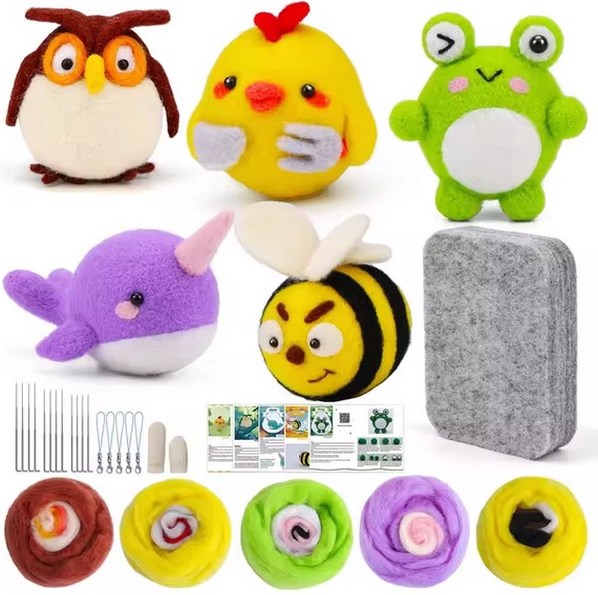 Naaldvilten voor Beginners | Starterspakket Stoere Diertjes - Naaldvilt Kit voor Starters en Liefhebbers